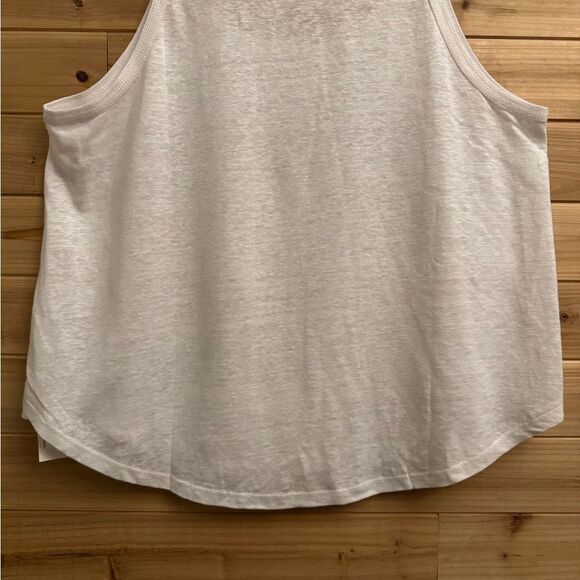 NWT Wrap London Size XL White Linen Spaghetti Strap Tank Top - Picture 5 of 9